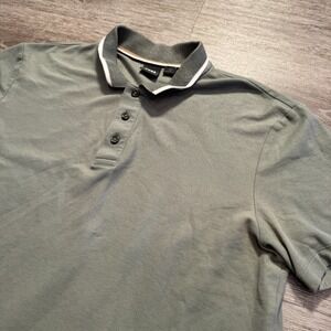 Hugo Boss Mens Polo Shirt Large‎ Gray Short Sleeve Performance Casual Comfort